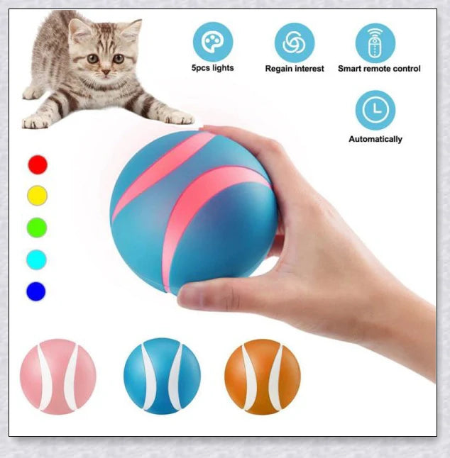 Remote Control Pet Bounce Ball - Durable, Interactive Toy with Vibrant LED Colors and Remote Control for Endless Pet Playtime Fun