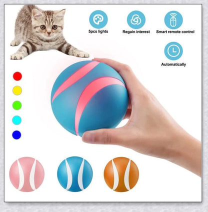 Remote Control Pet Bounce Ball - Durable, Interactive Toy with Vibrant LED Colors and Remote Control for Endless Pet Playtime Fun