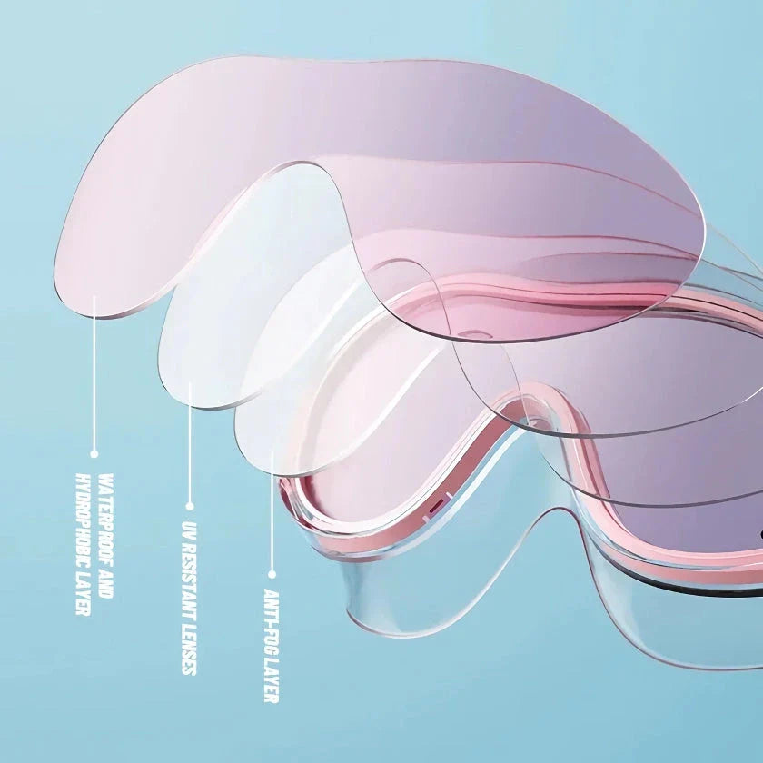 Professional waterproof anti-fog UV protection swimming goggles for adults with a wide field of vision, shatterproof lenses, and a comfortable silicone seal