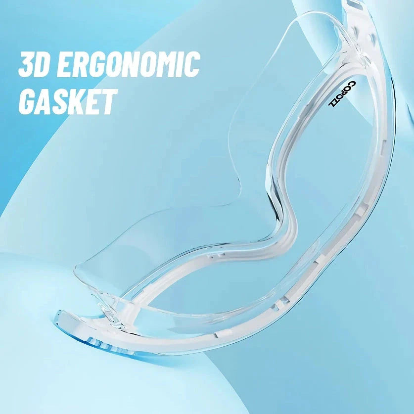 Professional waterproof anti-fog UV protection swimming goggles for adults with a wide field of vision, shatterproof lenses, and a comfortable silicone seal