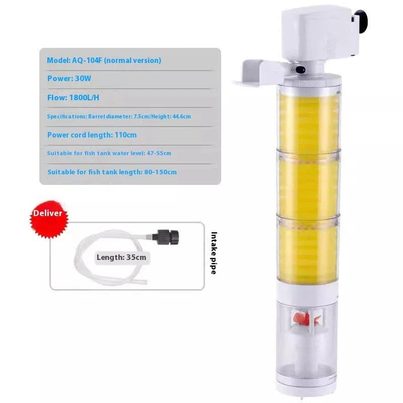 A fish tank with a built-in filter and a suction wall-hung urinal toilet, creating a unique and innovative bathroom fixture