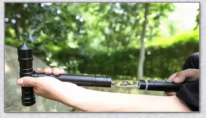 Durable, adjustable, and multifunctional collapsible walking stick for outdoor adventures and survival situations