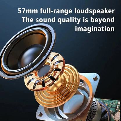 Portable waterproof Bluetooth speaker with powerful 10W sound, metal diaphragm, and colorful lighting effects