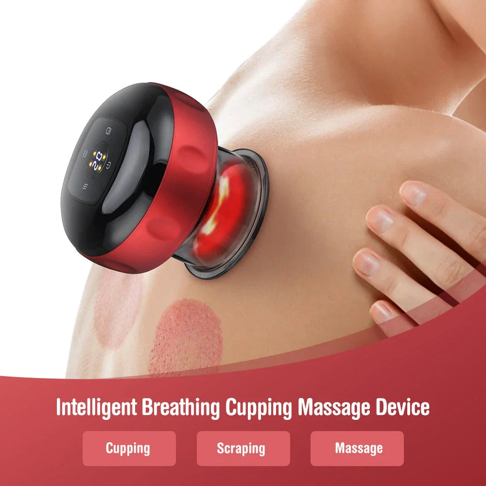 Electric Cupping Massager with Infrared Heat - Enjoy Customizable Therapy for Relaxation, Muscle Recovery, and Wellness