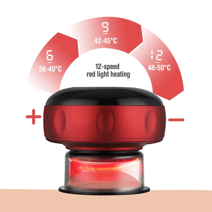 Electric Cupping Massager with Infrared Heat - Enjoy Customizable Therapy for Relaxation, Muscle Recovery, and Wellness