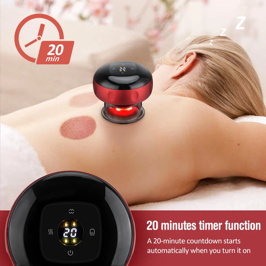Electric Cupping Massager with Infrared Heat - Enjoy Customizable Therapy for Relaxation, Muscle Recovery, and Wellness
