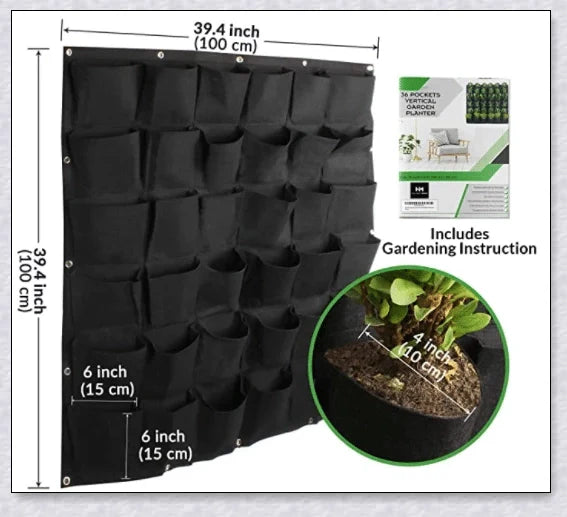 Vertical Garden Pocket Panels - Grow a lush, thriving garden on your walls or fences