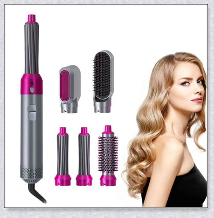 Multifunctional 5-in-1 Airwrap Hair Styling Straightener with interchangeable attachments for creating a variety of hairstyles