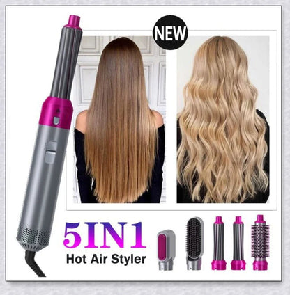 Multifunctional 5-in-1 Airwrap Hair Styling Straightener with interchangeable attachments for creating a variety of hairstyles