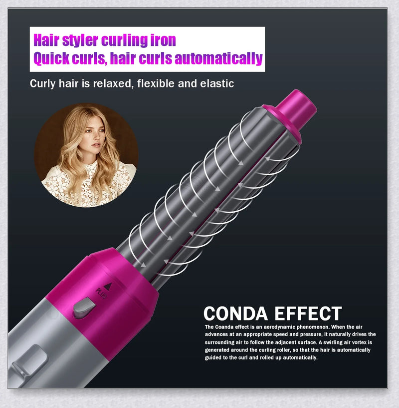 Hhomeenjoy US Multifunctional 5 In 1 Hair Styling Airwrap Straightener