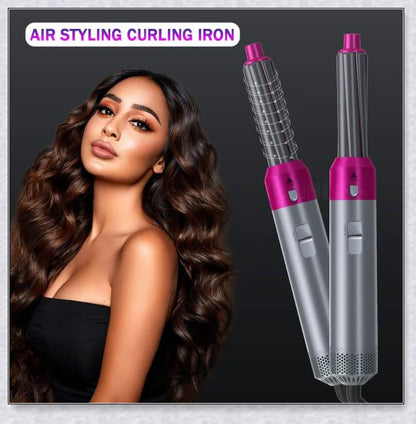 Multifunctional 5-in-1 Airwrap Hair Styling Straightener with interchangeable attachments for creating a variety of hairstyles