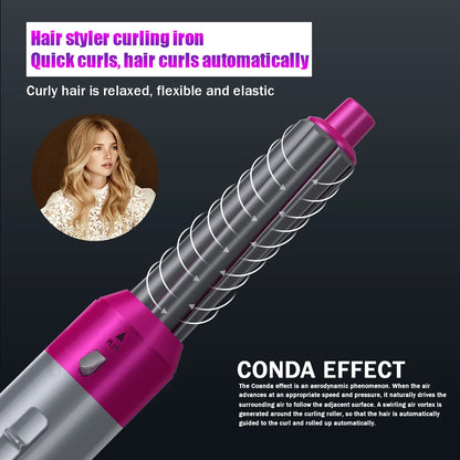 Multifunctional 5-in-1 Airwrap Hair Styling Straightener with interchangeable attachments for creating a variety of hairstyles