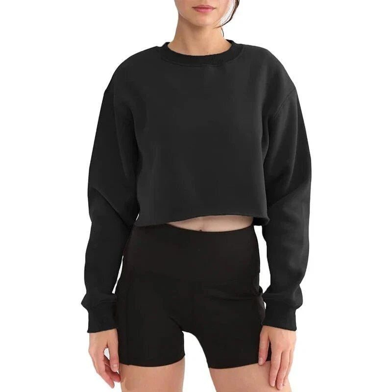 A cozy and stylish oversized sweatshirt for women made with a cotton-polyester blend fabric