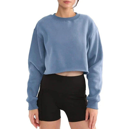 A cozy and stylish oversized sweatshirt for women made with a cotton-polyester blend fabric