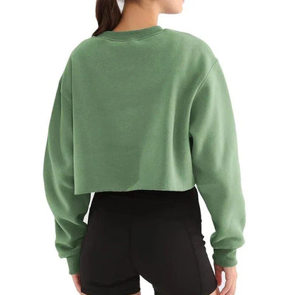A cozy and stylish oversized sweatshirt for women made with a cotton-polyester blend fabric