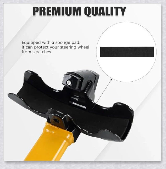 Powerful car steering wheel column lock bar made of high-quality metal, designed to securely protect your vehicle from theft