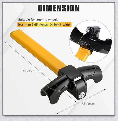 Powerful car steering wheel column lock bar made of high-quality metal, designed to securely protect your vehicle from theft