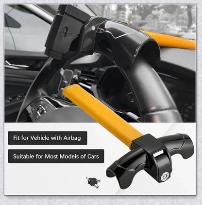 Powerful car steering wheel column lock bar made of high-quality metal, designed to securely protect your vehicle from theft