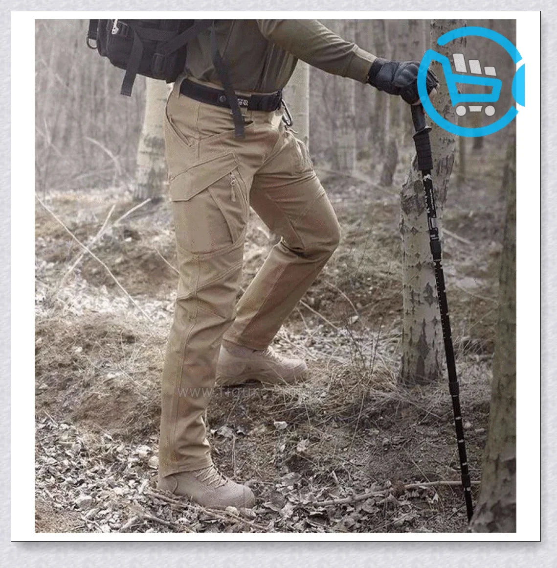 Tactical Waterproof Pants in various colors, featuring multiple pockets and ergonomic design for outdoor activities.