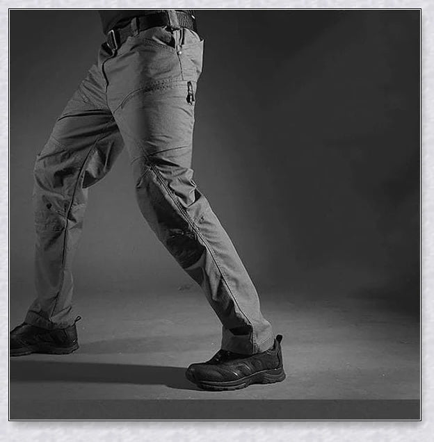 Tactical Waterproof Pants in various colors, featuring multiple pockets and ergonomic design for outdoor activities.