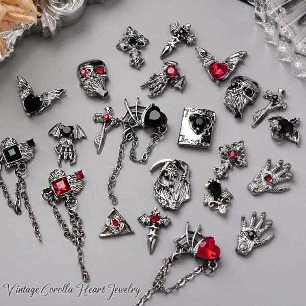 Gothastic 3D Gothic Halloween Nail Charms in a variety of dark, spooky designs