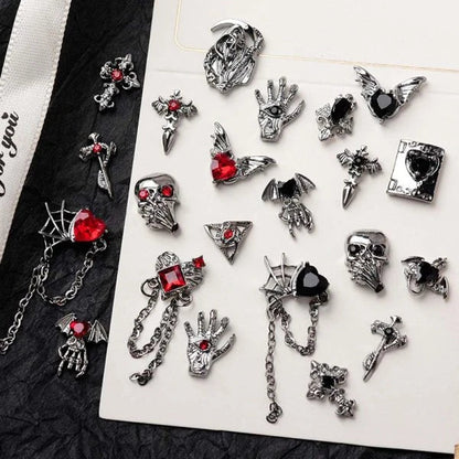 Gothastic 3D Gothic Halloween Nail Charms in a variety of dark, spooky designs