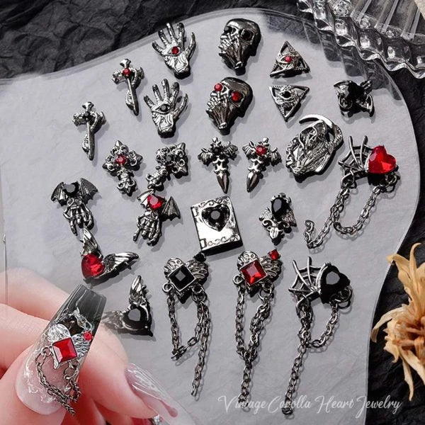 Gothastic 3D Gothic Halloween Nail Charms in a variety of dark, spooky designs