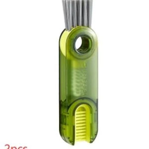 3-in-1 Compact Bottle Cleaning Brush Set with spiral brush, bevel corner brush, and sponge attachment for effortless cleaning of bottles, cups, and hard-to-reach areas