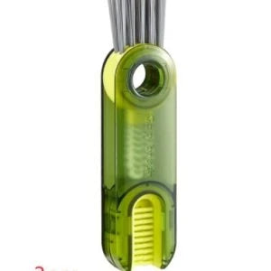 3-in-1 Compact Bottle Cleaning Brush Set with spiral brush, bevel corner brush, and sponge attachment for effortless cleaning of bottles, cups, and hard-to-reach areas