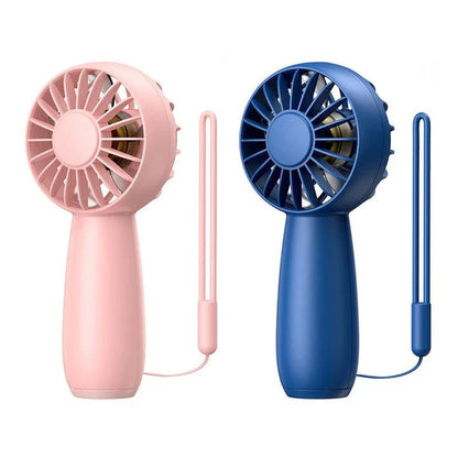 Mini Portable USB Electric Fan with three-speed settings, rechargeable battery, and lightweight, compact design