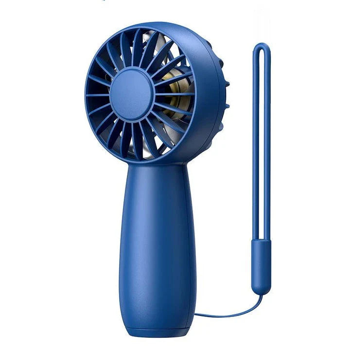 Mini Portable USB Electric Fan with three-speed settings, rechargeable battery, and lightweight, compact design