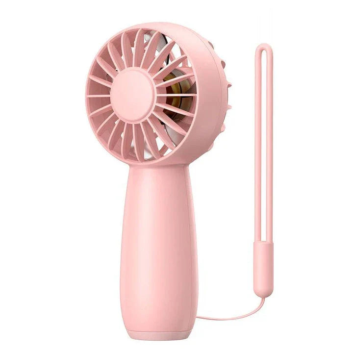 Mini Portable USB Electric Fan with three-speed settings, rechargeable battery, and lightweight, compact design