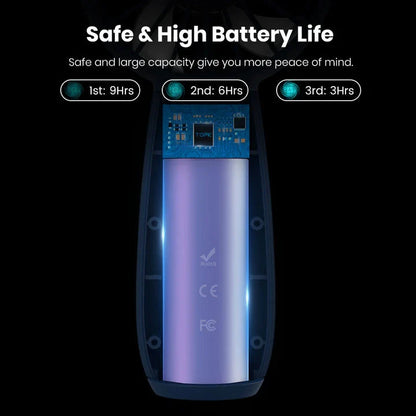 Mini Portable USB Electric Fan with three-speed settings, rechargeable battery, and lightweight, compact design