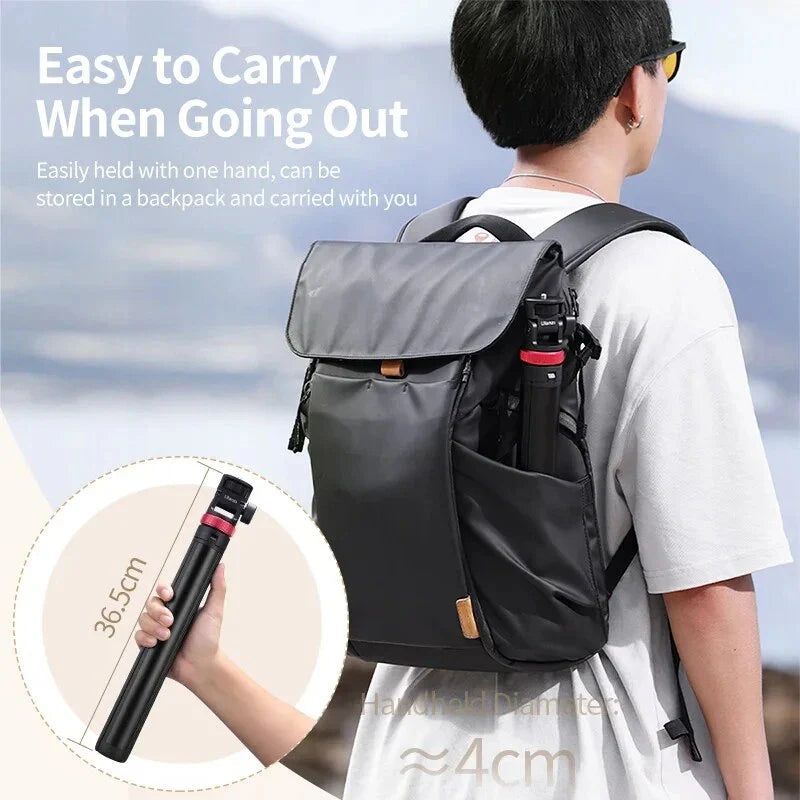 Professional Extendable Tripod for DSLR and Mirrorless Cameras with Adjustable Height and Compact Design