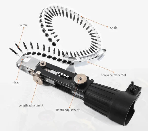 Automatic Screw Chain Adapter for Electric/Cordless Drill - Streamline your screw-driving tasks with this versatile and efficient power tool accessory.