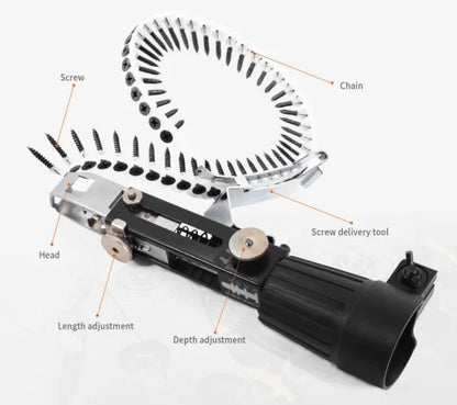 Automatic Screw Chain Adapter for Electric/Cordless Drill - Streamline your screw-driving tasks with this versatile and efficient power tool accessory.