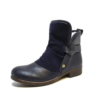 Comfortable autumn and winter flat heel casual low-top cotton shoes in blue color