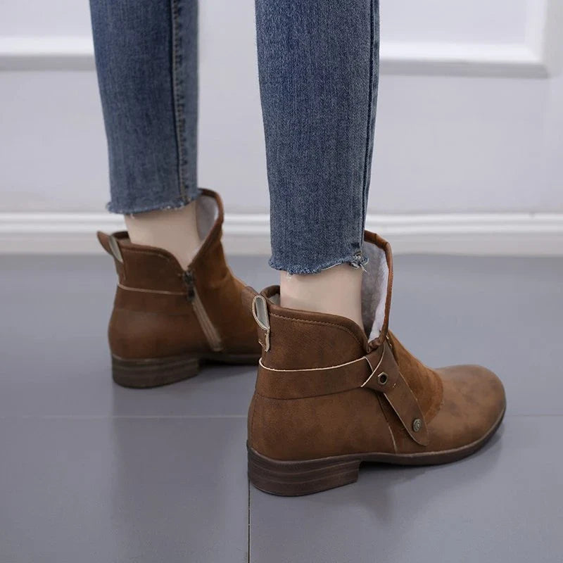 Comfortable autumn and winter flat heel casual low-top cotton shoes in blue color