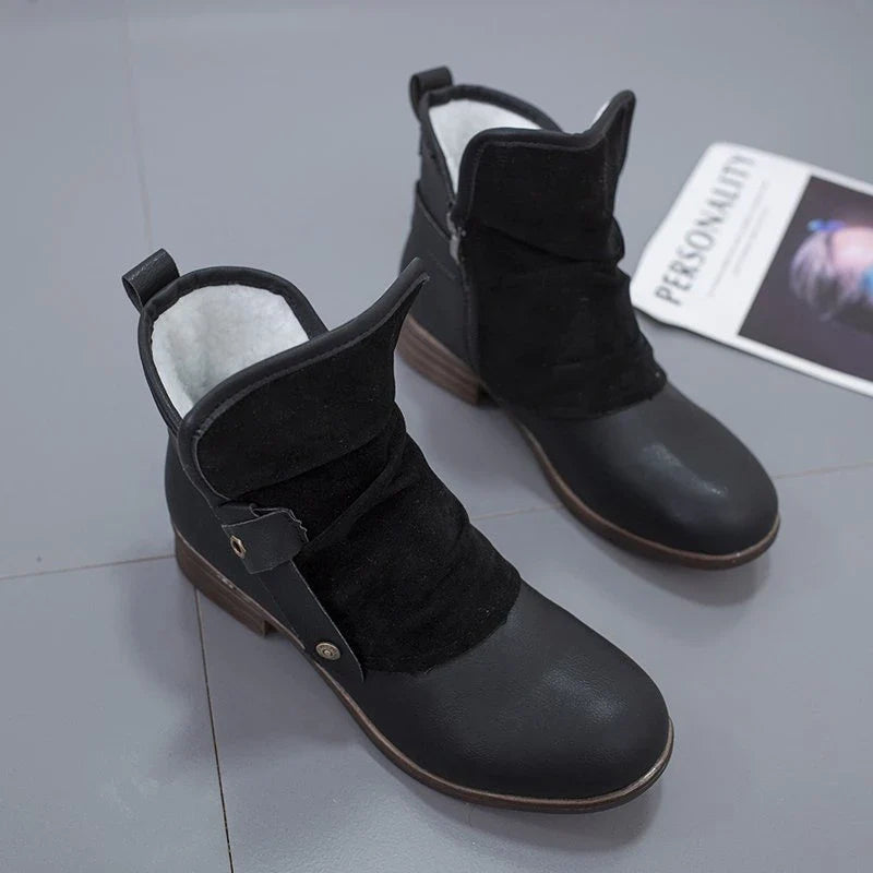 Comfortable autumn and winter flat heel casual low-top cotton shoes in blue color