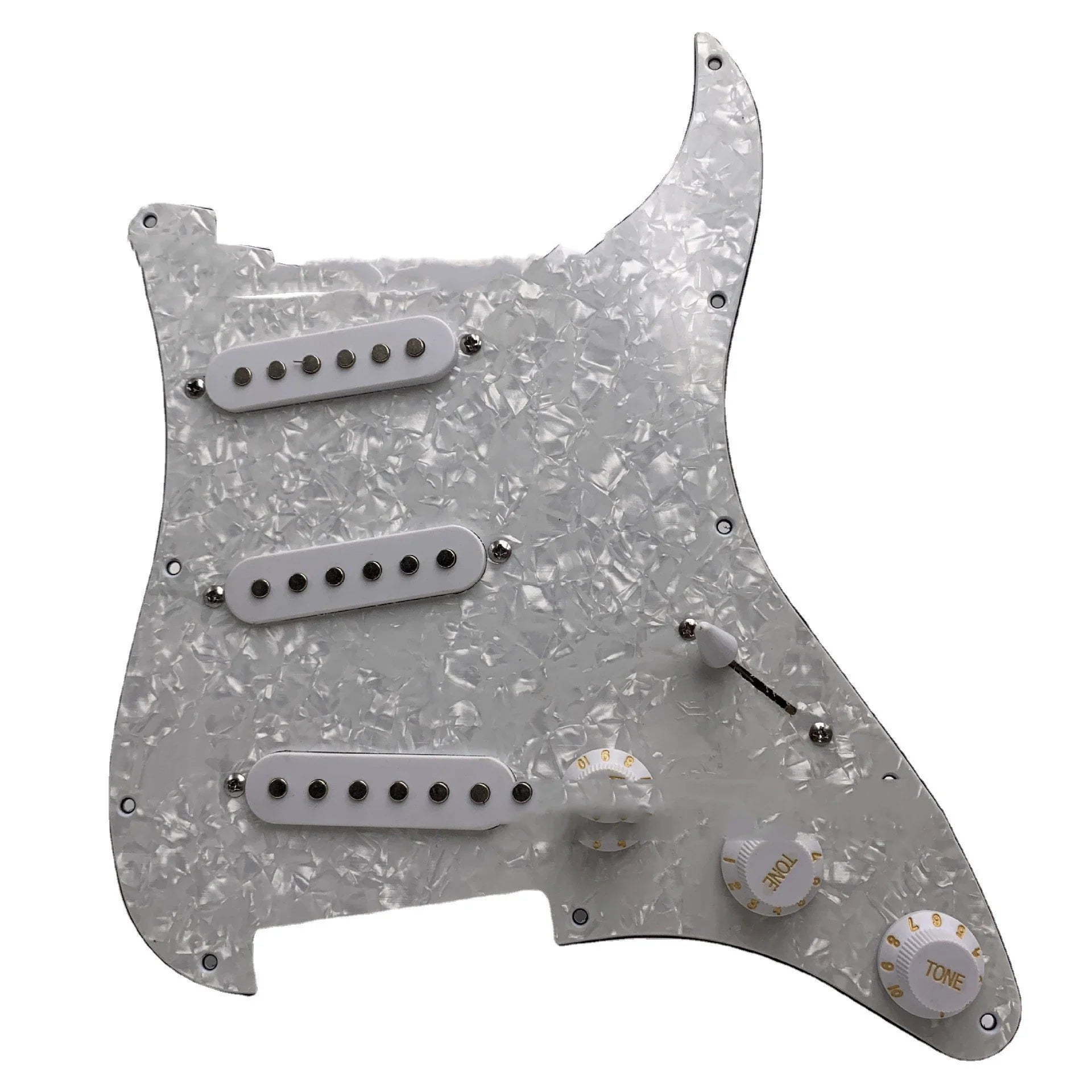 Stylish guitar accessories set with guard plate and three-single pearl white panel for electric guitars