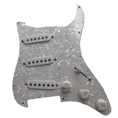 Stylish guitar accessories set with guard plate and three-single pearl white panel for electric guitars