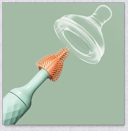 Rechargeable baby bottle cleaning brush set with powerful motor and long-lasting battery for effortless cleaning of feeding accessories