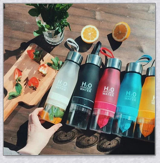 H2O Fruit Infusion Water Bottle with interchangeable infuser for customized hydration