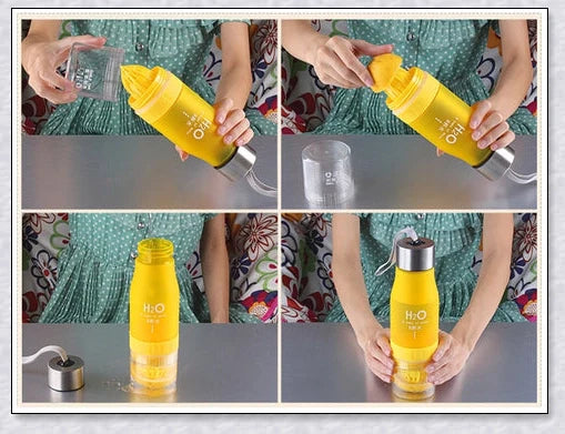 H2O Fruit Infusion Water Bottle with interchangeable infuser for customized hydration