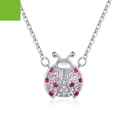 A sterling silver necklace featuring a charming ladybug design, with an adjustable chain for a customized fit.