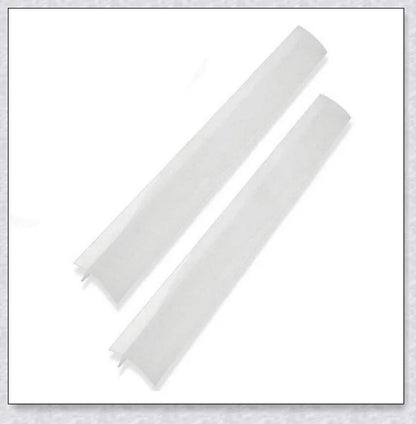 Stove Counter Gap Covers in different colors - clear, black, and white silicone covers that fill the space between stove and counter.