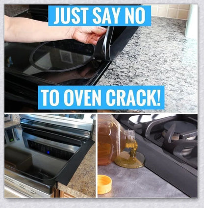 Stove Counter Gap Covers in different colors - clear, black, and white silicone covers that fill the space between stove and counter.