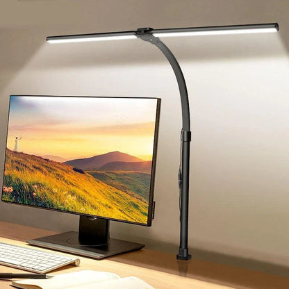 Double Head 24W LED Architect Desk Lamp with Adjustable Height, Dimmable Settings, and 5 Color Modes