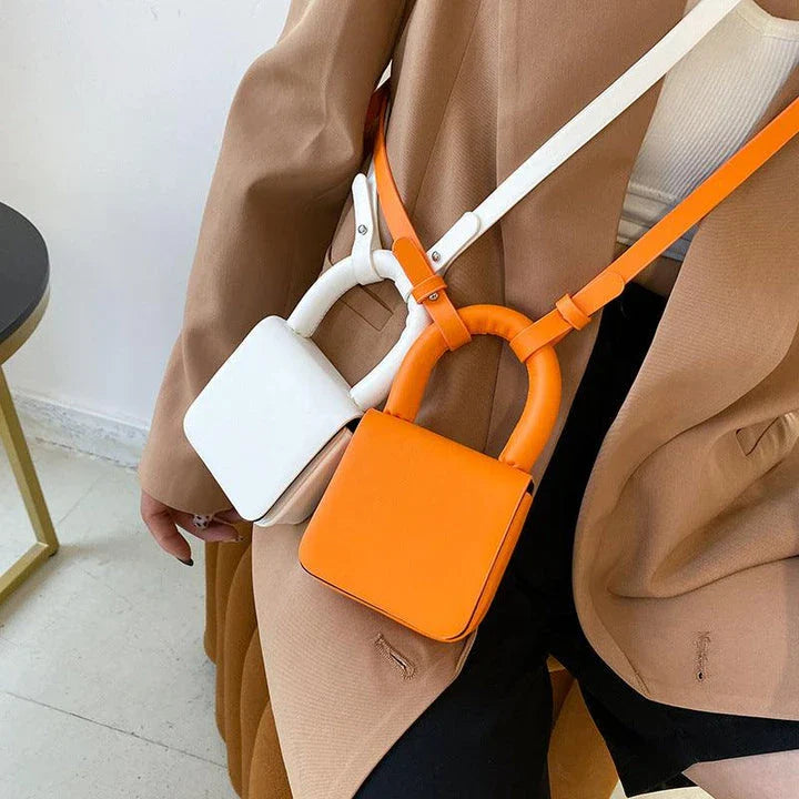 Net Red Texture Western Style Pottery Bag in assorted candy colors, featuring a unique net-like texture and single strap design