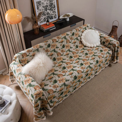 American country jacquard sofa cover with anti-hair scratch design in cherry white beard colour